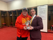 <p>Like Rudd, Eric Stonestreet was also on hand to celebrate during the 2020 AFC Championship game at Arrowhead Stadium. He joined the team in the locker room after the game.</p>