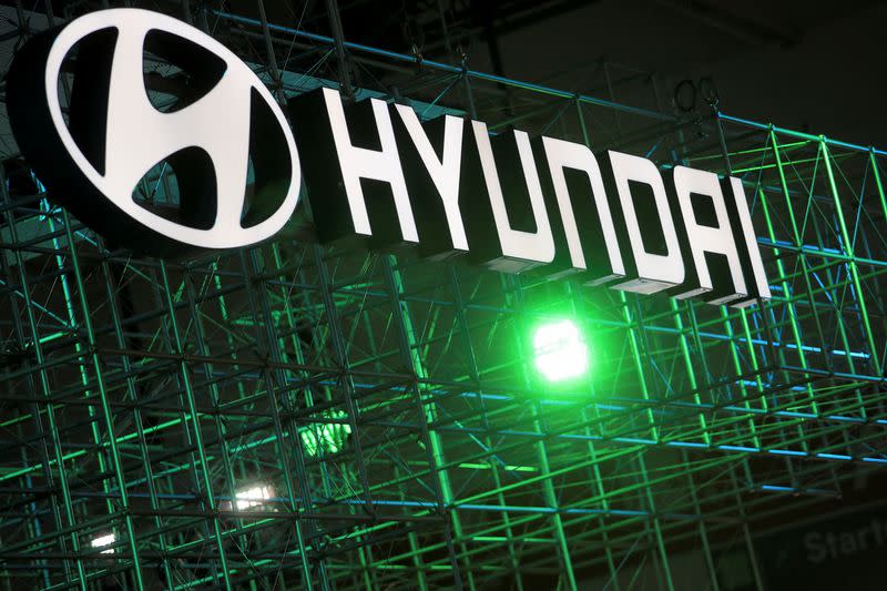 FILE PHOTO: Hyundai logo is seen during Munich Auto Show