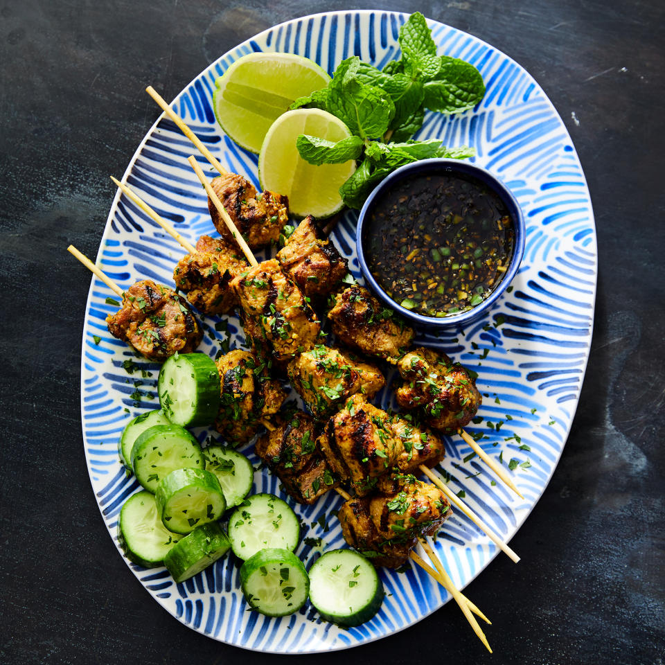 Pork Satay with Spicy Sweet Soy Dipping Sauce