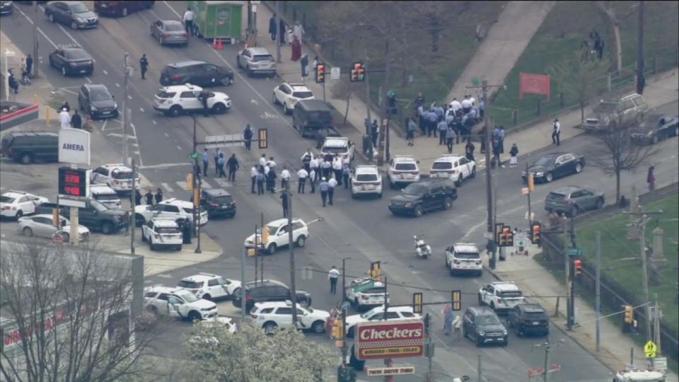 PHOTO: Law enforcement on the scene of a shooting in Philadelphia, April 10, 2024. (WPVI)