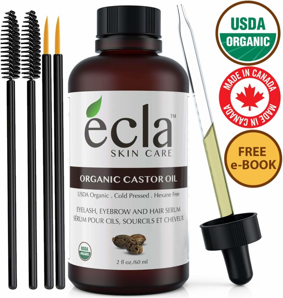 Castor Oil Organic Cold Pressed - Eyelash Eyebrow Hair Growth Serum 