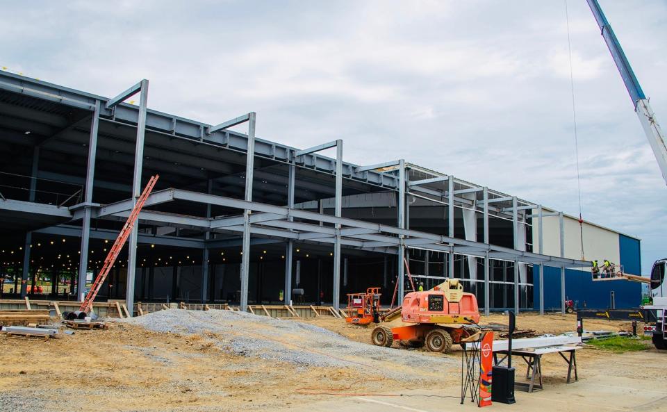 Hagerstown's new field house, scheduled for completion by the end of the year, is about halfway through construction.