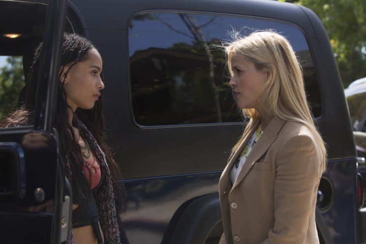 Zoë Kravitz and Reese Witherspoon (Credit: Hilary Bronwyn Gayle/HBO)