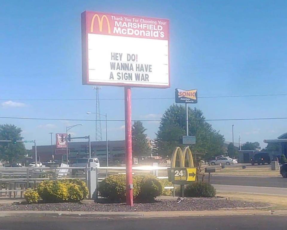 fun sign "war" going on in MO