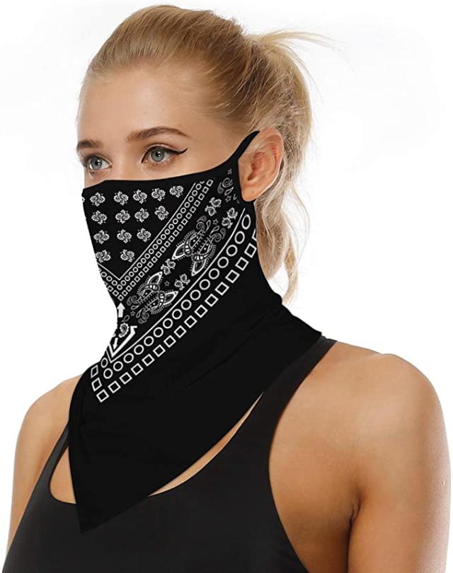  Bandanas Face Mask For Women/Men Ear Loops Cooling