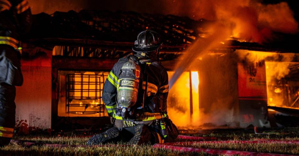 The fire broke out at a home on Juniper Pass Way.