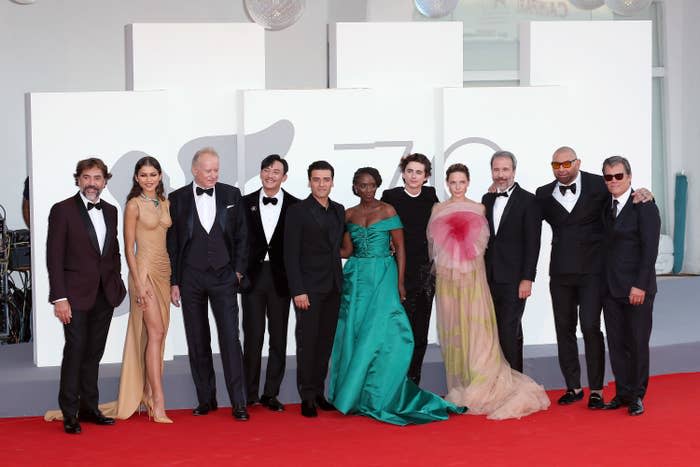 The cast of the movie "Dune" attend the red carpet of the movie "Dune" during the 78th Venice International Film Festival on September 03, 2021 in Venice, Italy