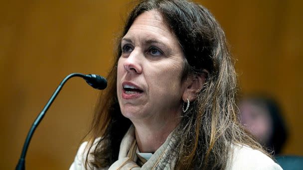 PHOTO: Colleen Shogan speaks during her nomination hearing to be Archivist of the United States, before the the Senate Homeland Security and Governmental Affairs Committee, Sept. 21, 2022, on Capitol Hill. (Mariam Zuhaib/AP)