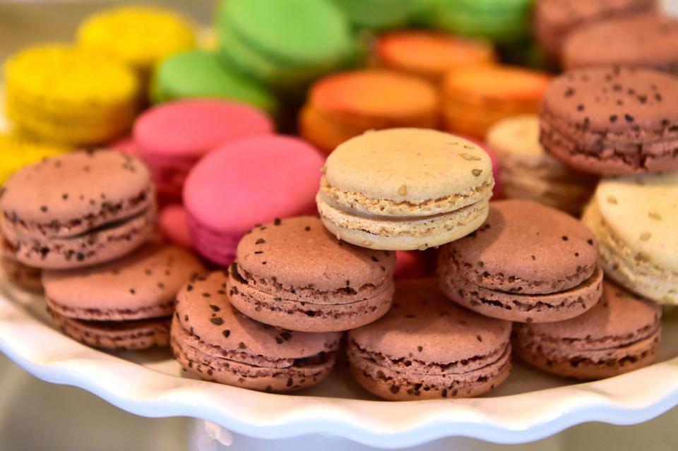 A plate of multi-colored Macaroons are shown at Le Petite Paris, which opened its third Jacksonville restaurant on June 30 in Southpoint.