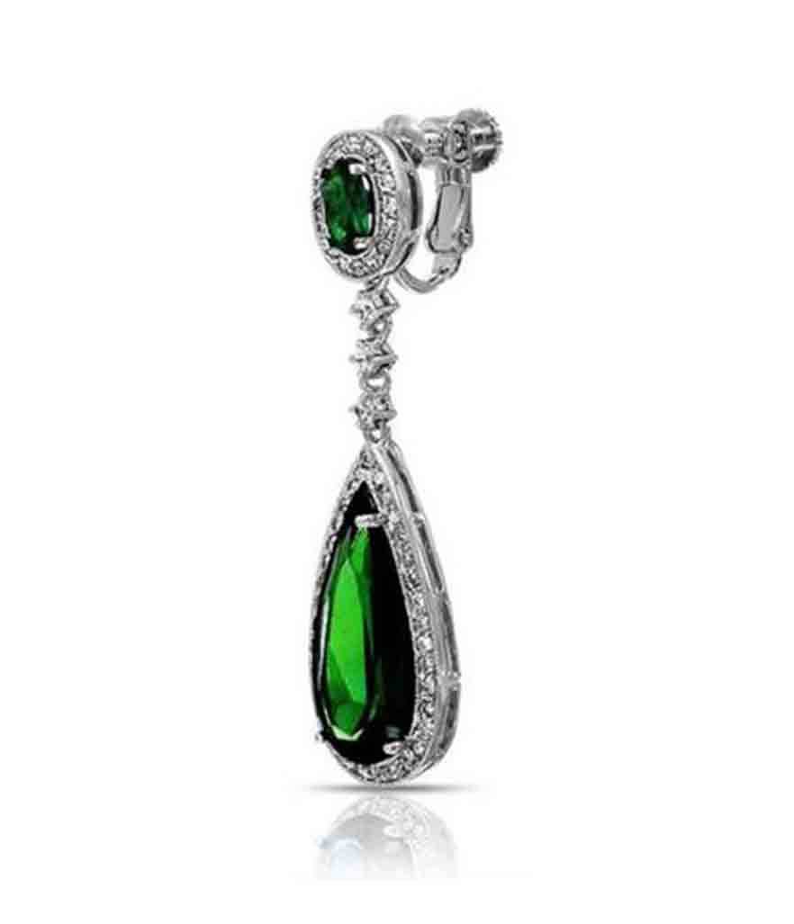 Bling Jewelry CZ Simulated Emerald Teardrop Chandelier Earrings, $45, walmart.com