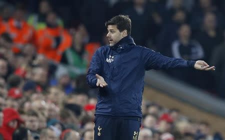 Football Soccer Britain - Liverpool v Tottenham Hotspur - EFL Cup Fourth Round - Anfield - 25/10/16 Tottenham manager Mauricio Pochettino Reuters / Phil Noble Livepic