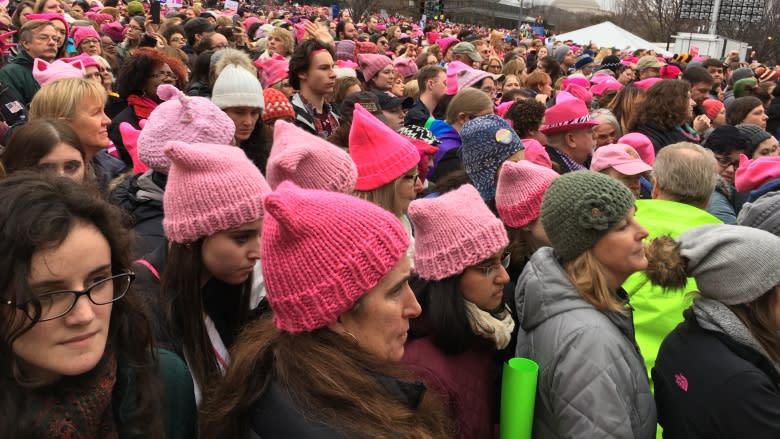 The 'pussyhats' grab back: Massive Women's March on Washington overwhelms streets