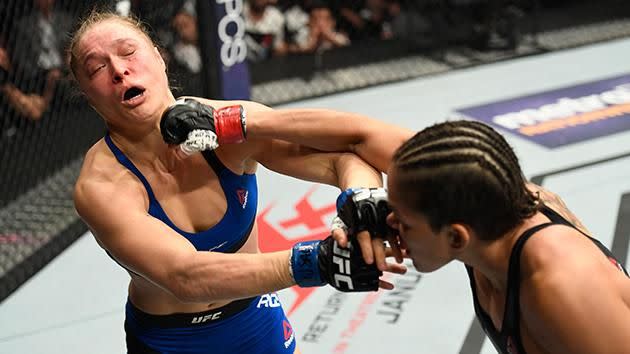 Rousey had no way to stop Nunes. Pic: Getty