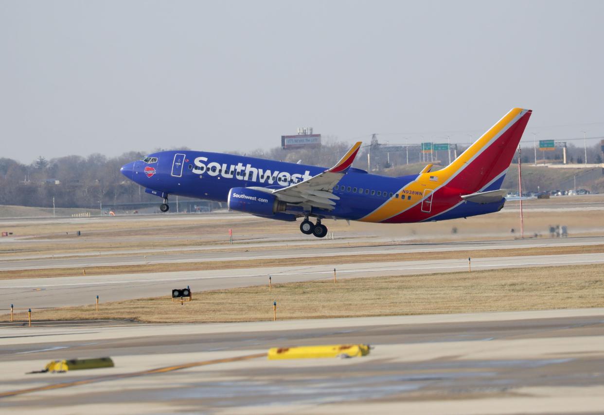 A Southwest Airlines plane takes off at Milwaukee Mitchell International Airport in Milwaukee  on Tuesday, Dec. 3, 2019.  Photo by Mike De Sisti/Milwaukee Journal Sentinel 