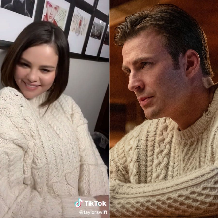 Selena Gomez Wears Rumored Boyfriend Chris Evans Knives Out Sweater