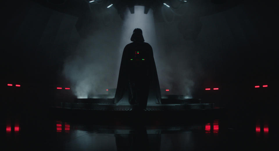 This image released by Disney+ shows Hayden Christensen in a scene from the series "Obi-Wan Kenobi,"premiering May 27. (Disney+ via AP)
