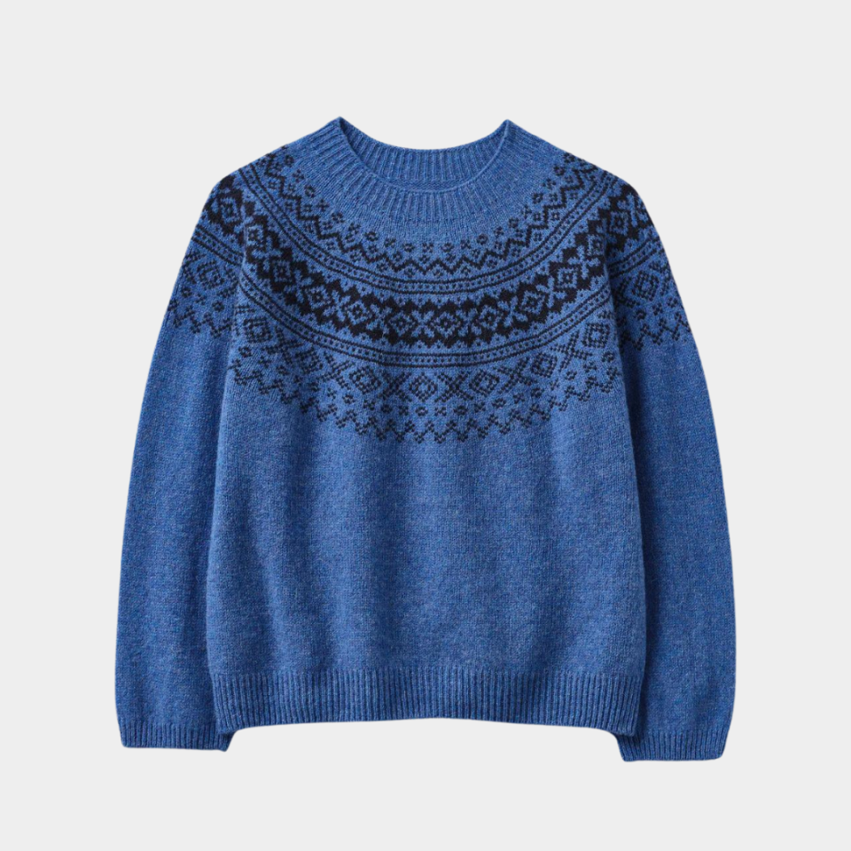 TOAST Fair Isle Yoke Wool Sweater