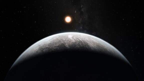 An artist’s impression of a trio of super-earths. These three represent the planets found around the star HD 40307.