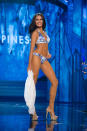 Miss Universe Philippines 2012, Janine Tugonon, competes in Kooey Australia swimwear and Chinese Laundry shoes as one of the top 16 contestants during this year's LIVE NBC Telecast of the 2012 Miss Universe Competition at PH Live in Las Vegas, Nevada on December 19, 2012. HO/Miss Universe Organization L.P., LLLP