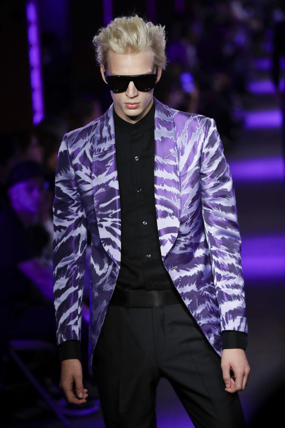 Fashion from the Tom Ford collection is modeled Monday, Sept. 9, 2019, in New York. (AP Photo/Frank Franklin II)