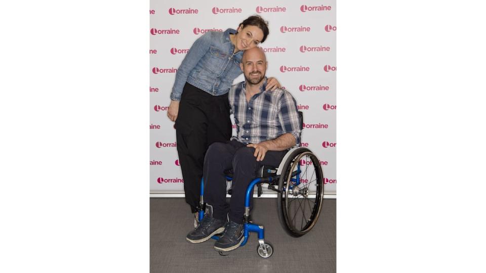 Amanda Abbington and Jonathan Goodwin posing on Lorraine