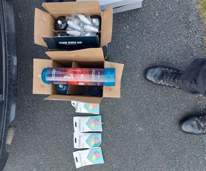 Eastern Daily Press: The seized Nitrous Oxide found in the car