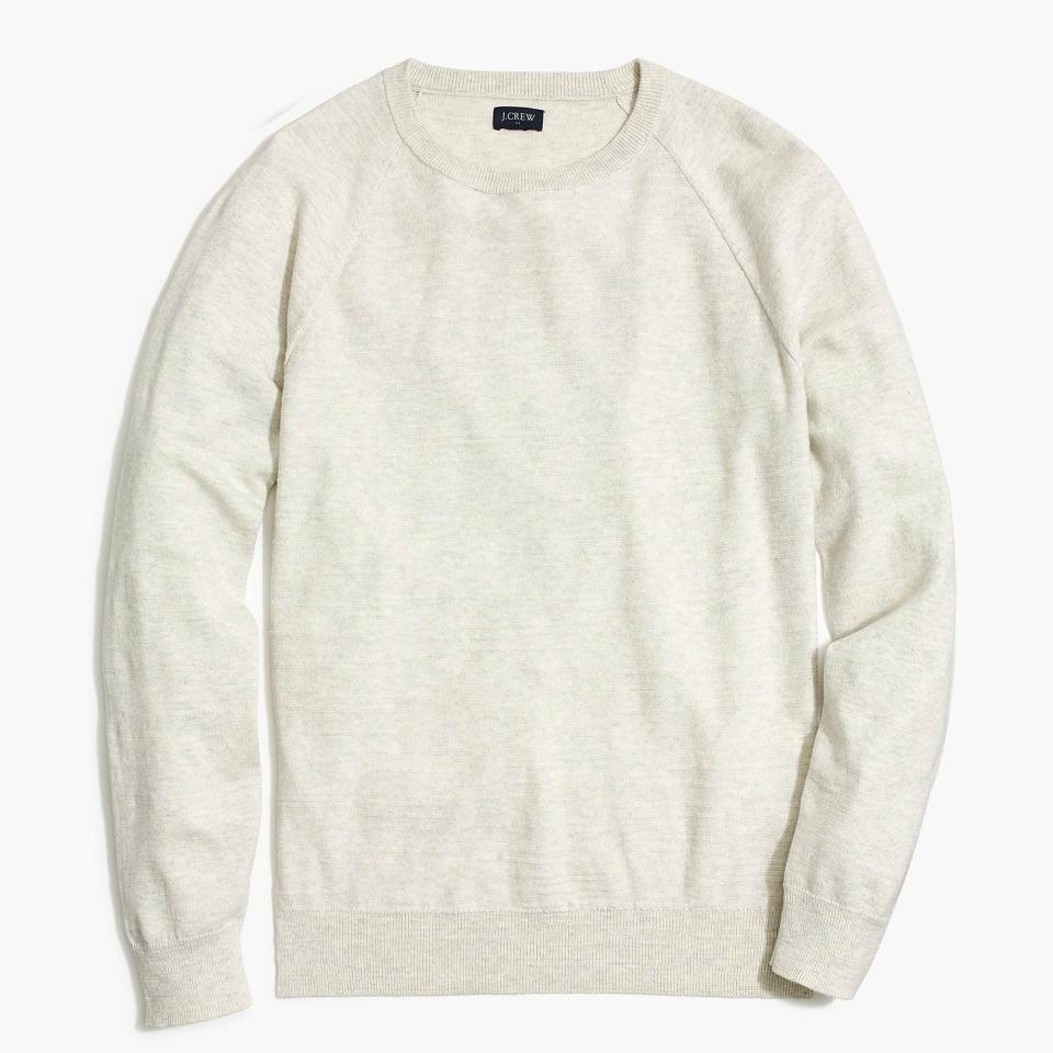 Slim Textured Cotton Crewneck Sweater