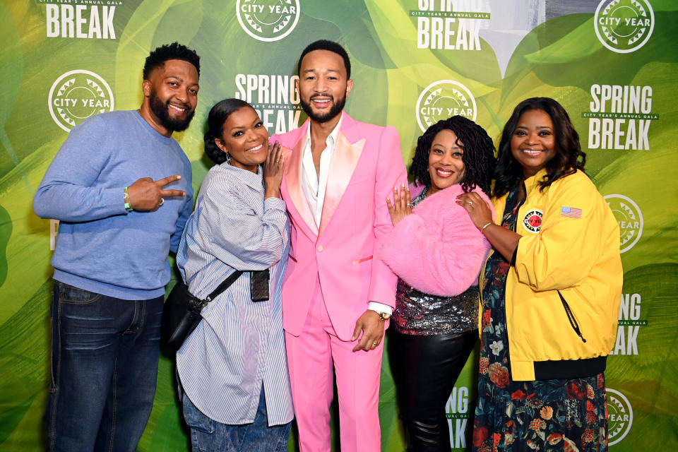 Anthony Davis, Yvette Nicole Brown, John Legend, Carla Renata, and Octavia Spencer attend City Year LA's Spring Break