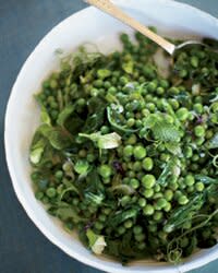 Peas and Pea Shoots with Spring Onions and Mint