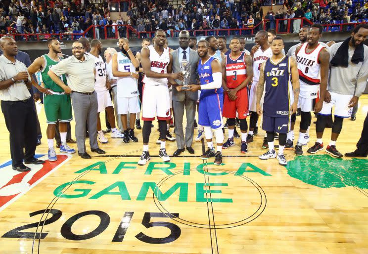 Luol Deng and Chris Paul were co-MVPs of the first NBA Africa Game, which was won by Team World. (Getty)