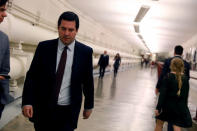 House Intelligence Committee Chair Rep. Devin Nunes (R-CA) talks with a reporter as he leaves the House floor on Capitol Hill in Washington, D.C., U.S. March 29, 2017. REUTERS/Aaron P. Bernstein