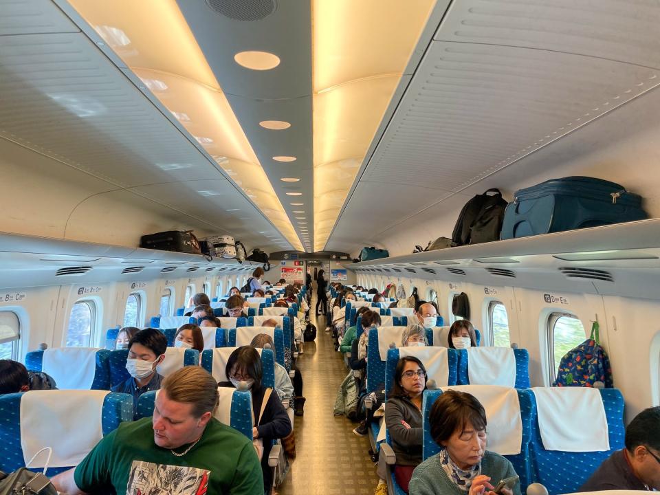 An image of the author's experience riding one of Japan's bullet trains.