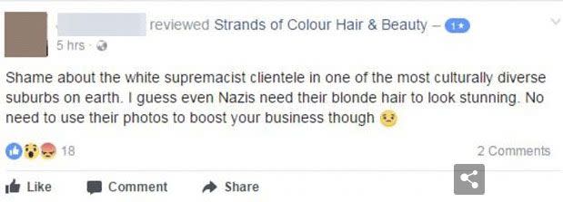 One Facebook user urged people to boycott the salon and its 