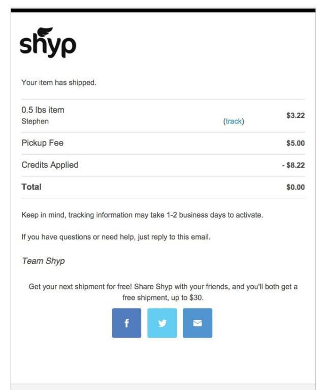 Complete hassle-free shipping for 5 dollars : Shyp.com