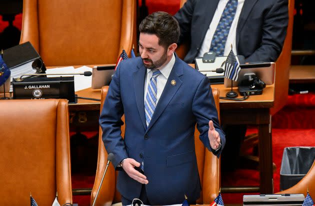 A surge of Republican super PAC spending has buoyed New York Assembly member Mike Lawler (R). He has tried to capitalize on discontent with a state law restricting cash bail. (Photo: Hans Pennink/Associated Press)