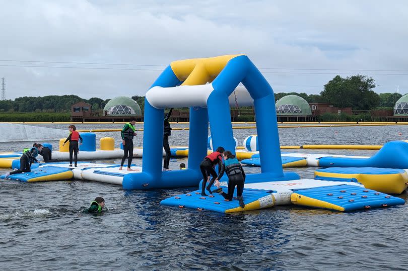 The aqua park at Wild Shore Blackpool