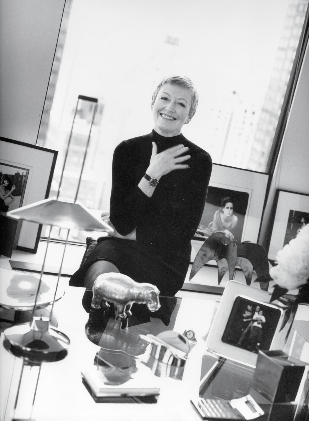 liz tilberis in her office at harpers bazaar