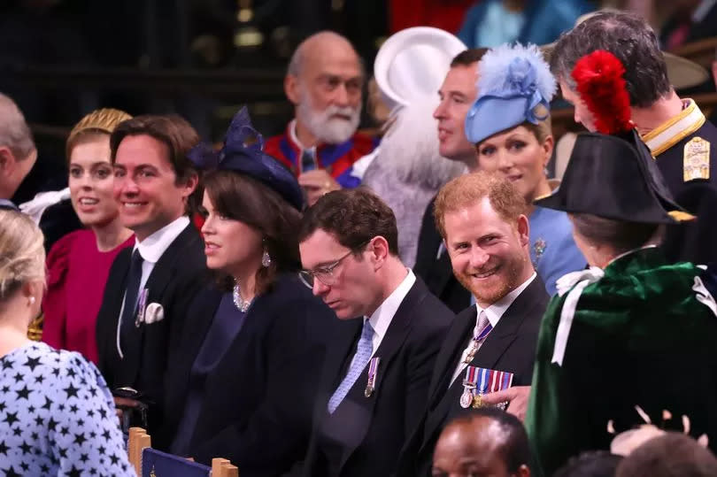 Prince Harry, Duke of Sussex attends the Coronation of King Charles III and Queen Camilla at Westminster Abbey on May 6, 2023 in London, England.