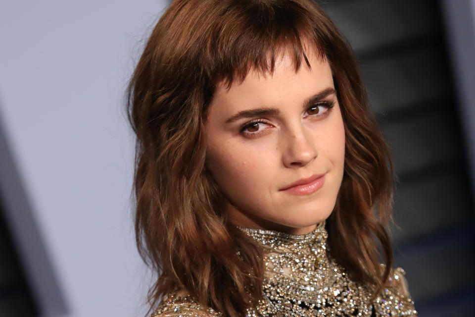 Los flequillos serán tendencia en 2020, en cualquier variante, incluso los 'baby bangs', como los de Emma Watson. Foto: Tony Barson/Getty Images