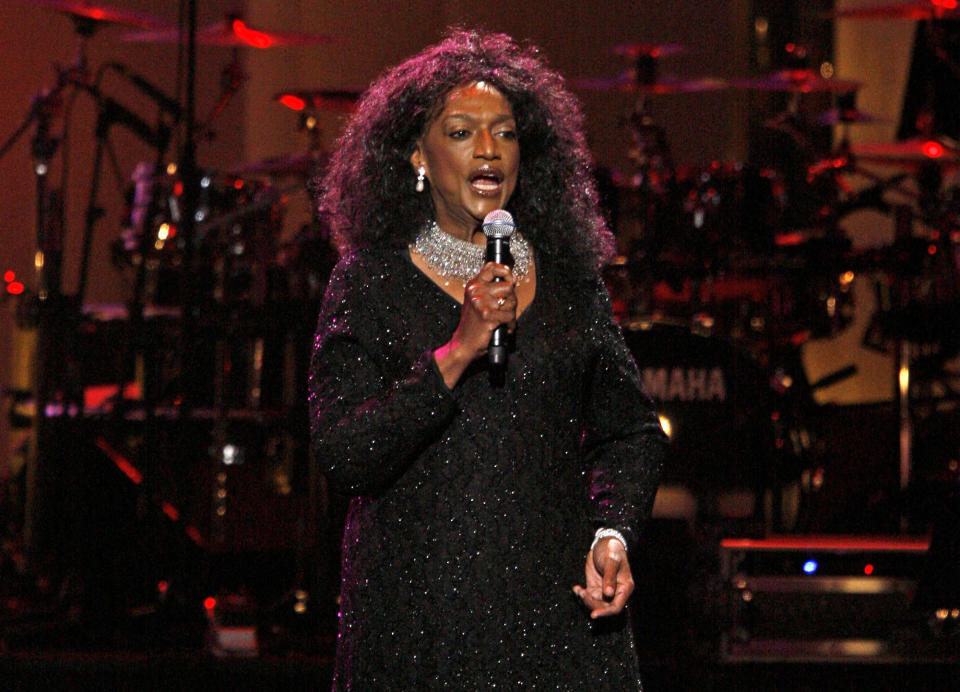 FILE - This Sept. 18, 2007 file photo shows soprano Jessye Norman performing during The Dream Concert at Radio City Music Hall in New York. Norman died, Monday, Sept. 30, 2019, at Mount Sinai St. Luke’s Hospital in New York. She was 74. (AP Photo/Jason DeCrow, File)