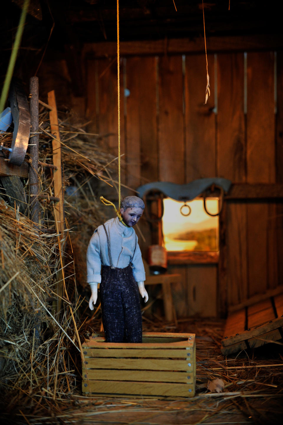 Frances Glessner Lee, Barn, also known as The Case of the Hanging Farmer (detail), about 1943–44