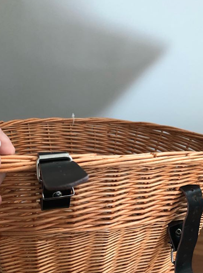 The mum simply took the basket and rearranged the buckle straps by sliding them up, so they sat a little higher up. Photo: Instagram/lookwhat_i_found
