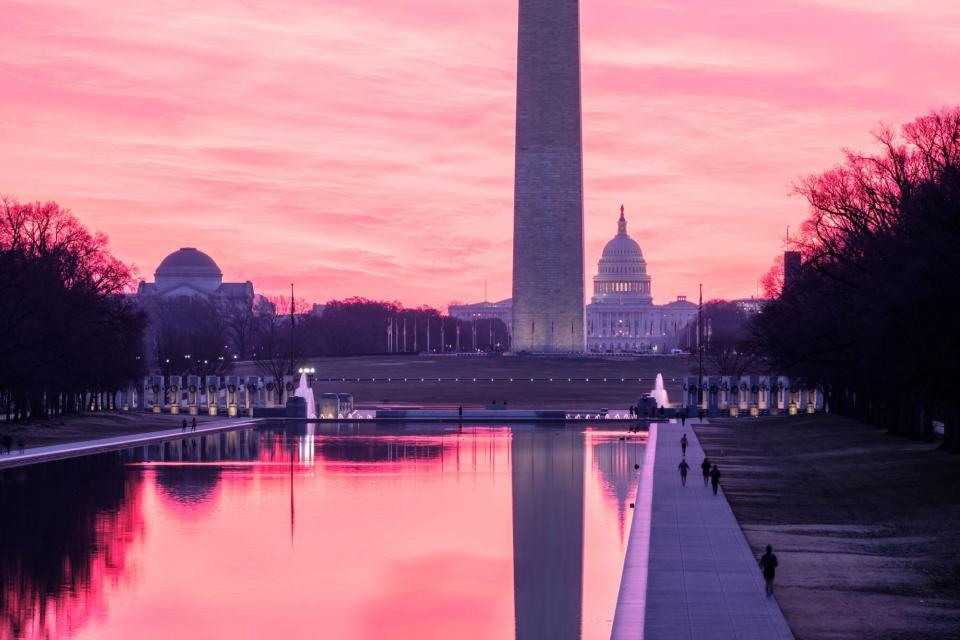 Washington, D.C., Lincoln Memorial Reflecting Pond Sunrise