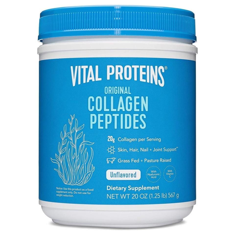 <p>Vital Proteins Collagen Peptides Powder</p><p>amazon.com</p><p>$44.96</p><p><a href="https://www.amazon.com/dp/B00K6JUG4K?tag=syn-yahoo-20&ascsubtag=%5Bartid%7C2141.a.20440938%5Bsrc%7Cyahoo-us" rel="nofollow noopener" target="_blank" data-ylk="slk:Shop Now;elm:context_link;itc:0;sec:content-canvas" class="link ">Shop Now</a></p><span class="copyright">Amazon</span>