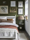 <p> Rustic and charming, farmhouse decor are all about creating a warm and cozy feel with deep nurturing colors.  </p> <p> This calming sage green bedroom is the ideal choice, team it with white painted furniture, oatmeal and rust textured blankets, slubby linen cushions and a pleated lampshade. Create a gallery wall that has authentic paintings and drawings in subtle shades of green, taupe, gray and black. Finish with artisan pieces – hand thrown jugs, vases and bowls.  </p>