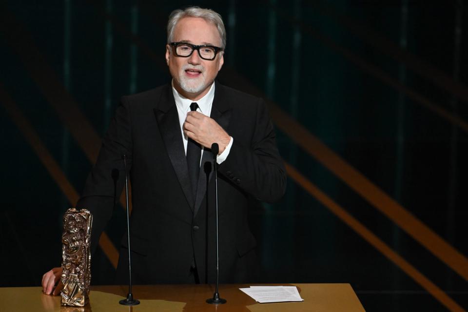 PARIS, FRANCE - FEBRUARY 24: David Fincher receives the "Honorary César Award" during the 48th Cesar Film Awards at L'Olympia on February 24, 2023 in Paris, France. (Photo by Stephane Cardinale - Corbis/Corbis via Getty Images)