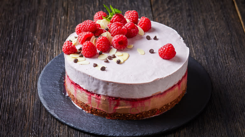 Raspberry ice cream cake