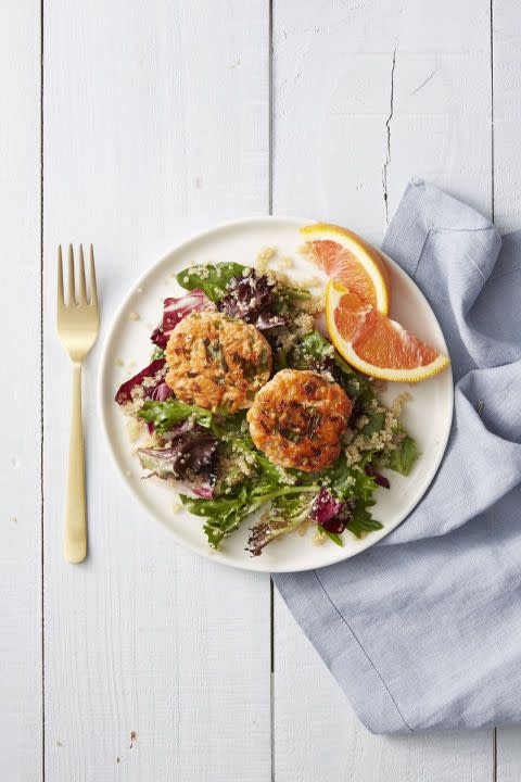 Wild Salmon Cakes with Quinoa Salad