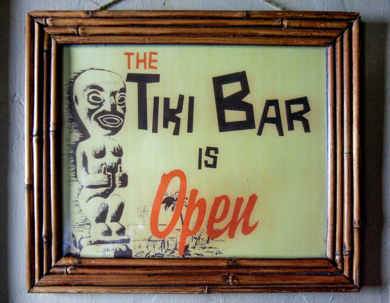 The Tiki Bar sign at the entrance to the Tiki Bar in a home in Echo Park in 2008.