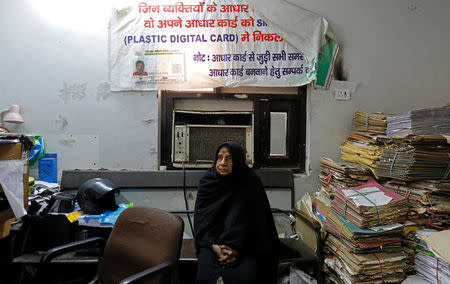 A woman waits for her turn to to enrol for the Unique Identification (UID) database system, also known as Aadhaar, at a registration centre in New Delhi, India, January 17, 2018. REUTERS/Saumya Khandelwal